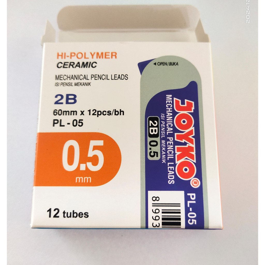 

Reffil Pencil Lead 0.5 2B PL-05 JOYKO (ISI 12 pcs / 60mm) REFILL isi ulang refil