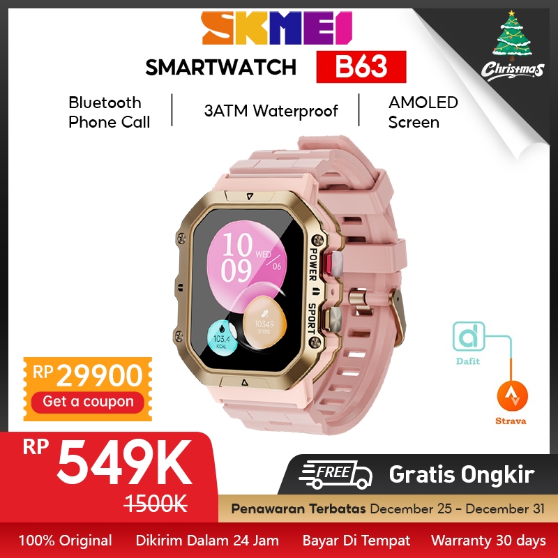 Skmei jam tangan wanita  smart watch olahraga anti air 1atm jam android sport touch screen jam tanga