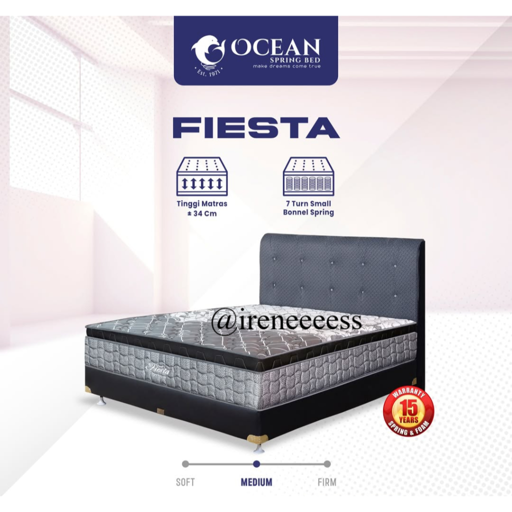 [ OCEAN FIESTA ] KASUR SPRING BED TYPE FIESTA ANTI BACTERIAL UKURAN LENGKAP TINGGI 34 CM GARANSI 15 
