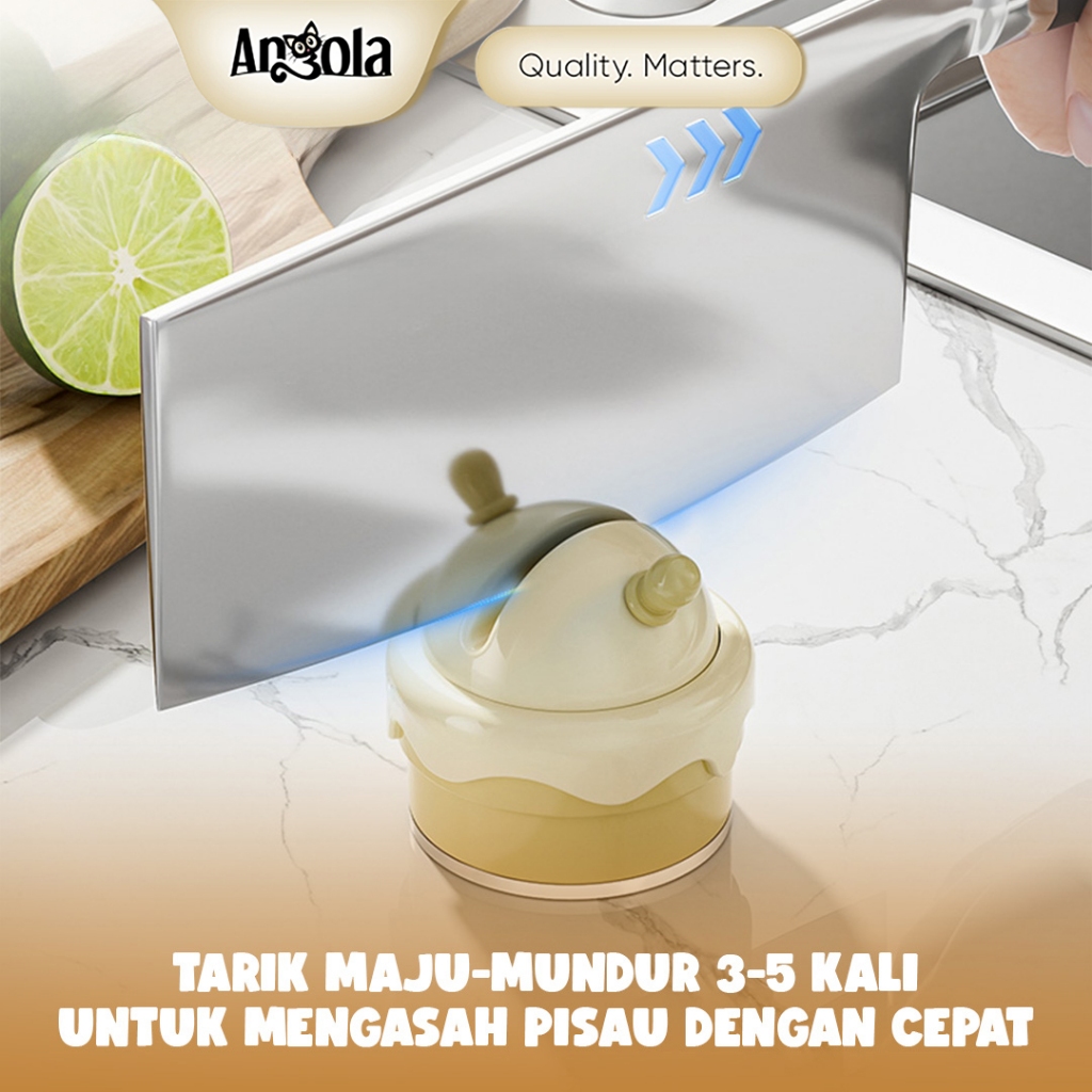 ANGOLA Alat Penajam Pisau Gunting / Pengasah Pisau Dapur Tempel E44 Knife Sharpener