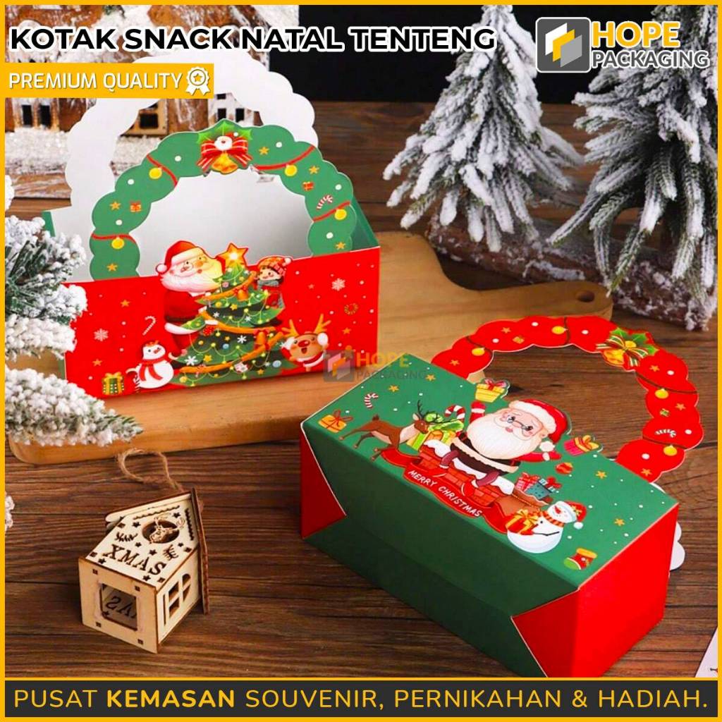 

Kotak Hampers Hadiah Natal / Kotak Tenteng Snack Natal / Paper Box Snack Natal / Tas Tenteng Kue Cookies / Box Kotak Hadiah Christmas