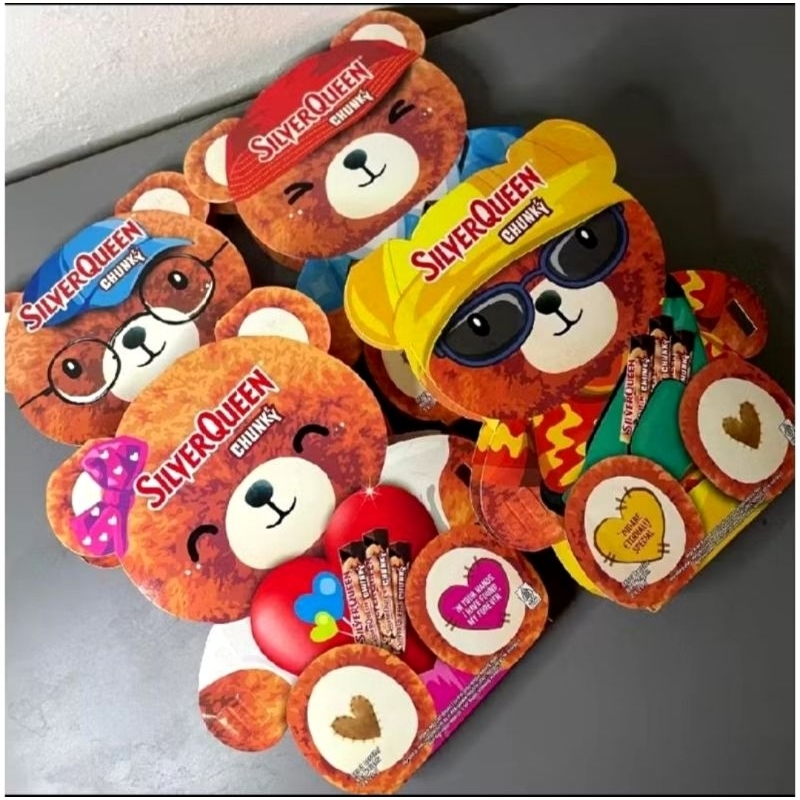 

READY Silverqueen chunkybar valentine BEAR isi Mede 3 pcs 26gr