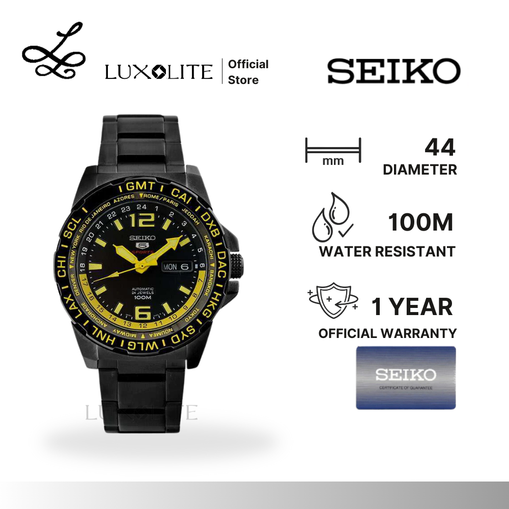 [Luxolite] SEIKO Jam Tangan Pria 5 Sports SRP689K1 Automatic 24 Jewels Black Stainless Steel