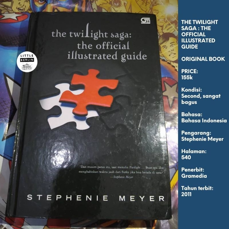 ORIGINAL Novel THE TWILIGHT SAGA The Official Illustrated Guide HARDCOVER Stephenie Meyer Bahasa Ind