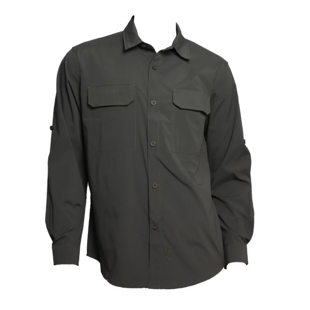 RIGI Kemeja Panjang Pria Kemeja Outdoor Pria Kemeja Lengan Panjang Hijau Baju Tactical Lengan Panjan