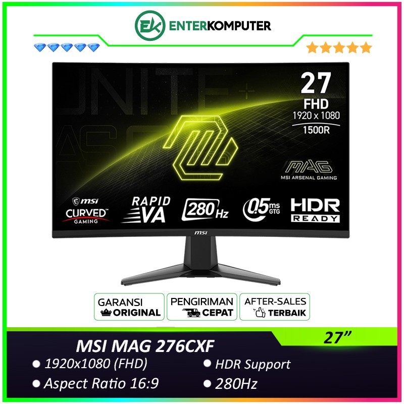 MSI MAG 276CXF 27" FHD 280Hz Curved Gaming Monitor / Monitor 27 inch