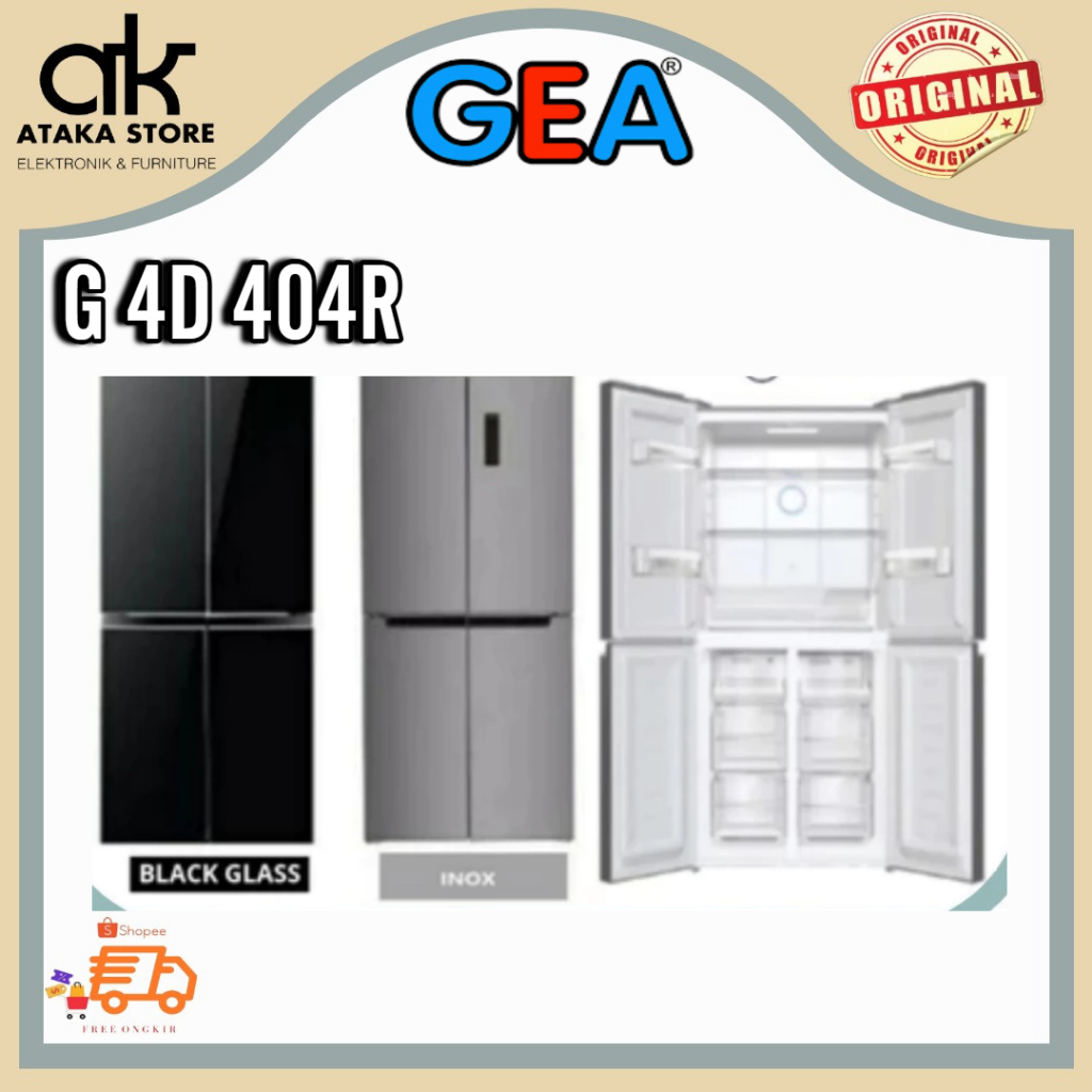 KULKAS GEA 4 PINTU G4D404R Kulkas Set By Side 2 Pintu Lemari GEA Kulkas Side By Side