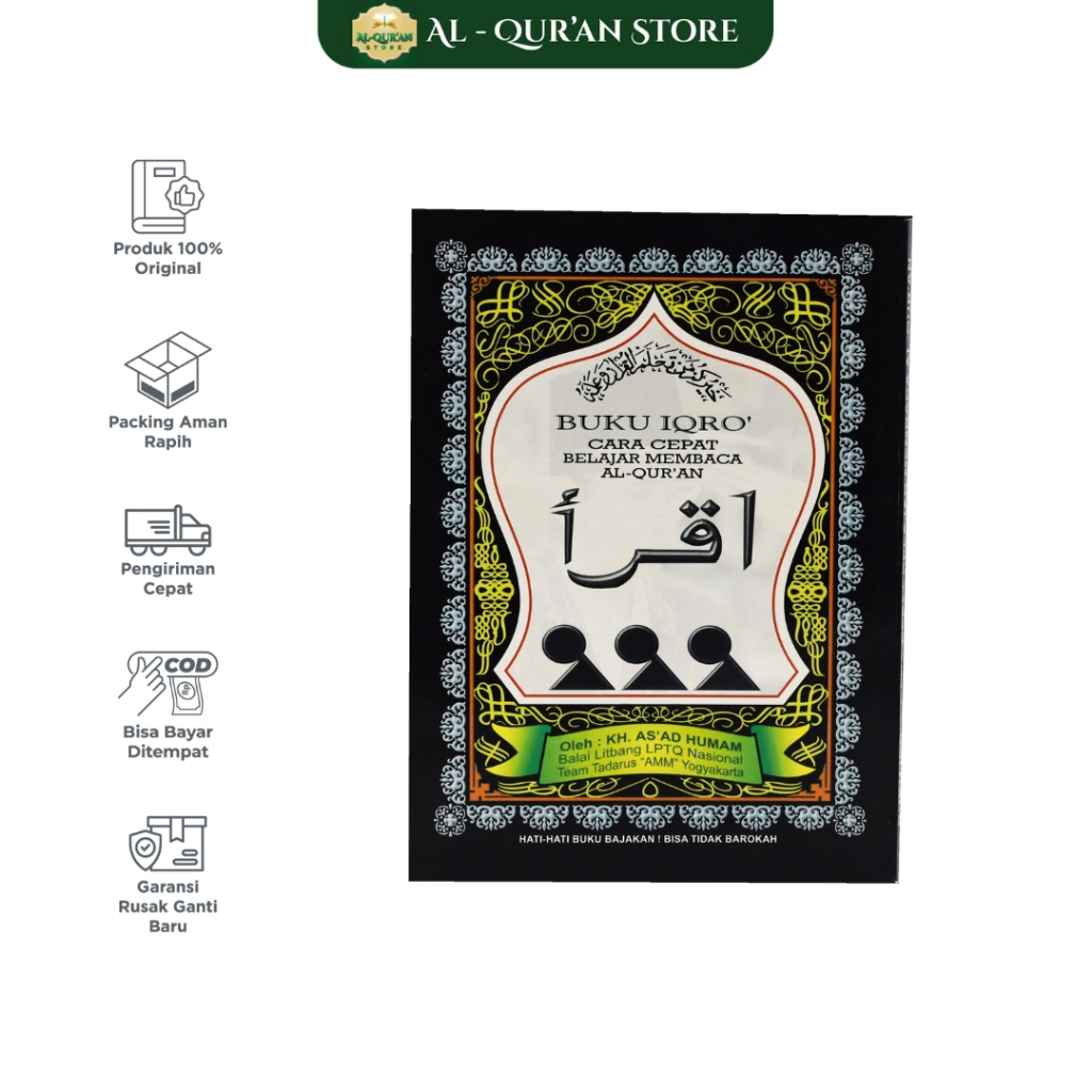 ORIGINAL - Buku Iqro Cara Cepat Belajar Membaca Al-Quran, Buku Belajar Mengenal Huruf Hijaiyah, Buku