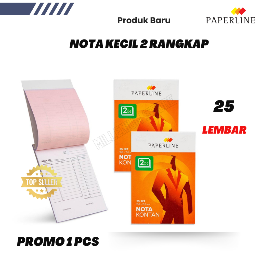 

APERLINE - Buku Nota Kontan 2 Ply Kecil - Pcs / Nota Kontan Paperline Kecil 2 Ply (NK K2 NCR) / Cod