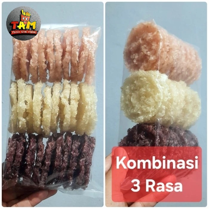 

Rengginang KOMBINASI (isi 30 pcs) Terasi, Bawang, Ketan Item - Tam Snack
