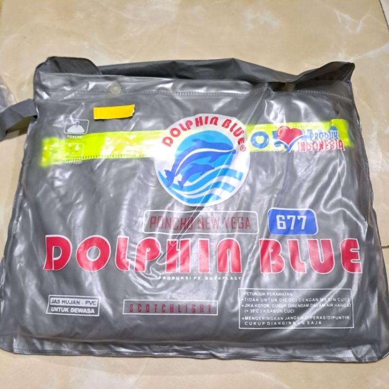 jas hujan murah, mantel hujan (ponco )  jas hujan dolphin blue (677)