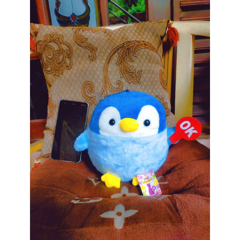 Boneka pinguin pingui pingu boneka jepang hewan gembul burung biru anime lawas jadul burung