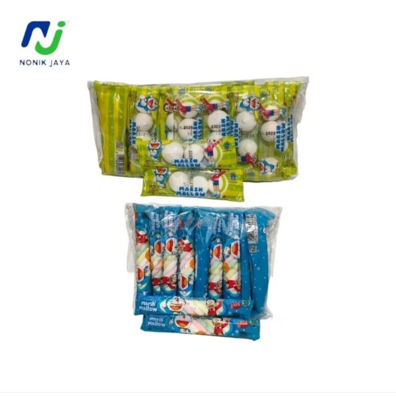 

Marshmallow Kepang Doraemon Panjang&Bulat Pack Isi 20 Pcs@7g