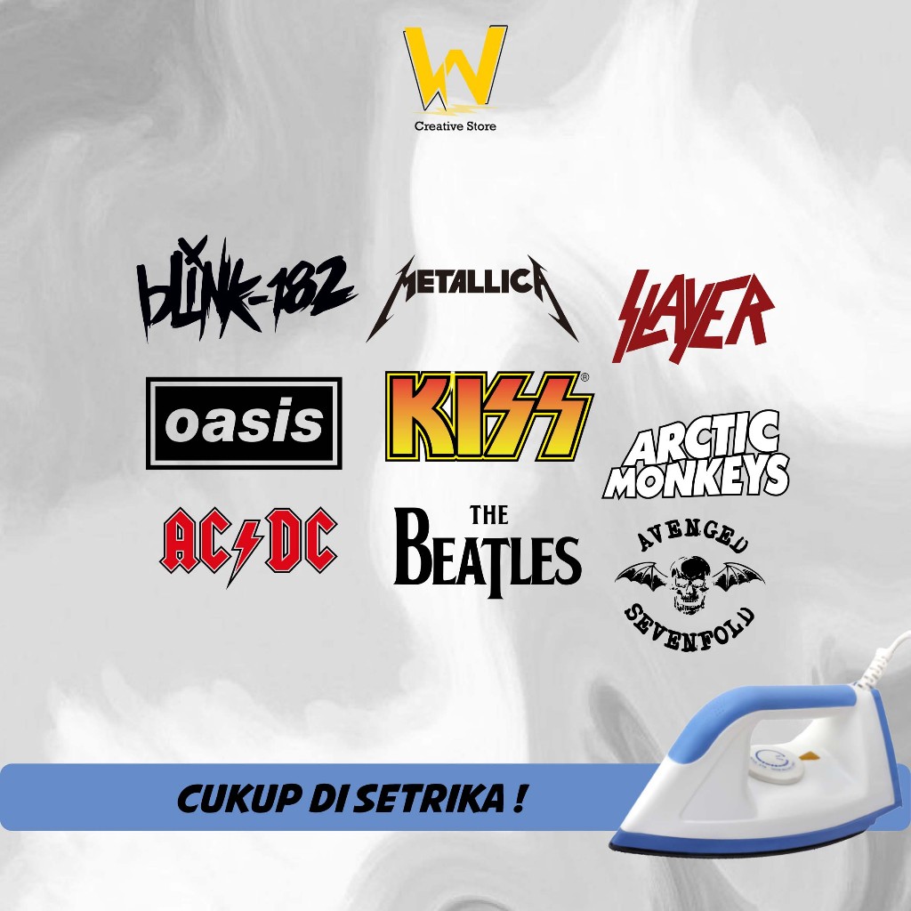 Sablon Setrika DTF Satuan Logo Band Siap Press Setrika