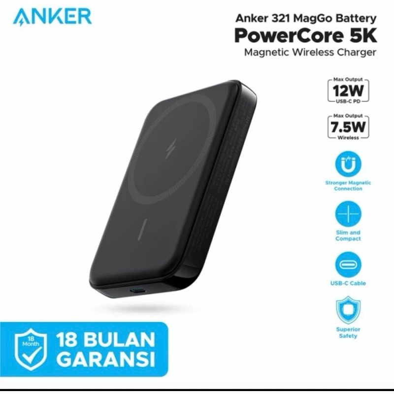 Powerbank Anker321 MagGo powercore magnetic 5000mah