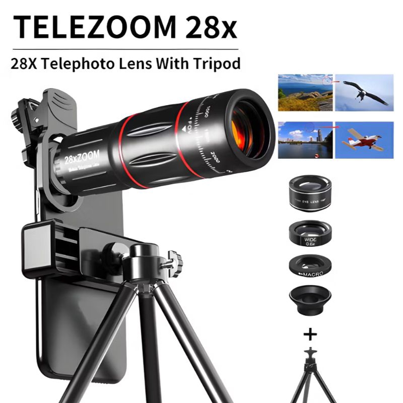 Apexel 28X Lensa Tele Zoom Lensa Apexel 18x25 Original Lensa Kamera HP Teleskop | Preloved Lensa