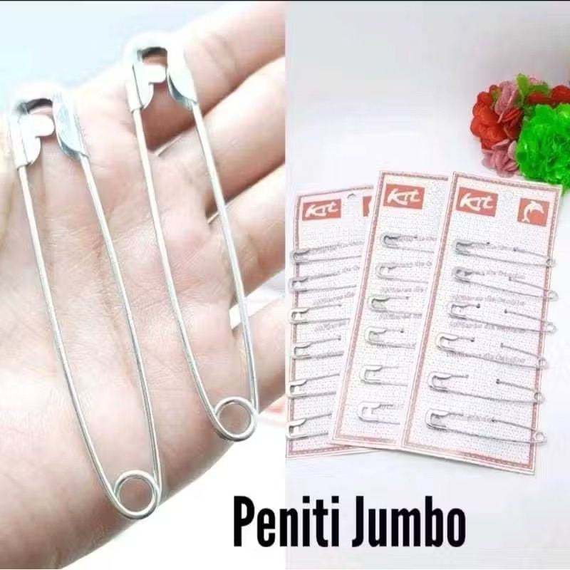 

Peniti Jumbo Isi 6 Pcs Peniti Kasur Sprei Bayi Pin Jarum Ukuran Besar Stainless Steel SH U66