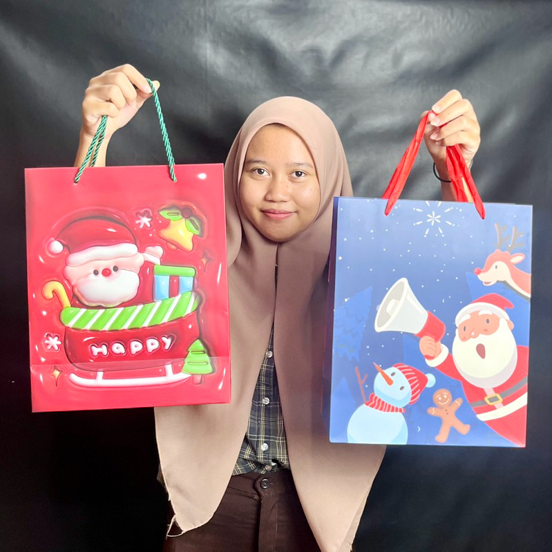 

Paper bag premium natalan merry christmas bag gift premium tas kado besar kurnia kado