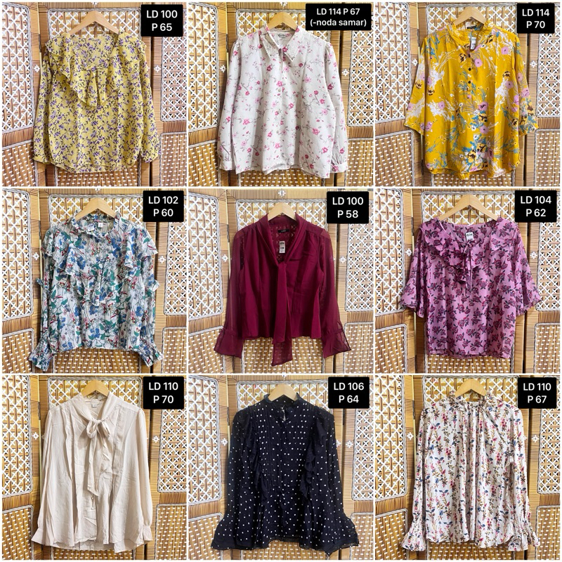 BLOUSE WANITA BUNGA SIFON SATIN POLOS