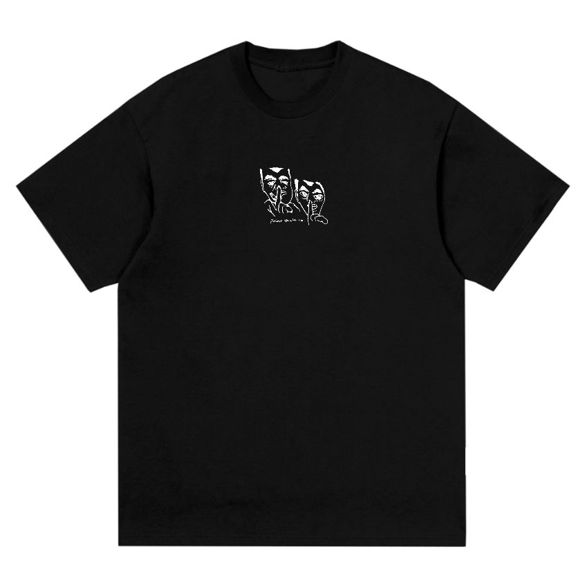 Kaos Skate Surfing Polar Skate Two Head Hitam Putih
