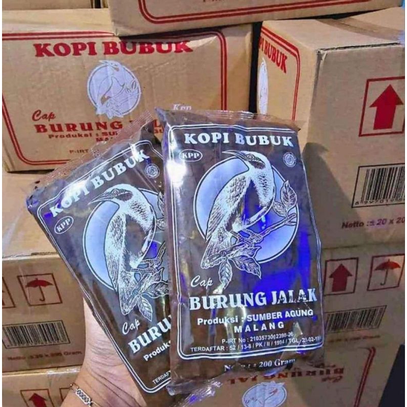 

Kopi Bubuk Cap Jalak & Kenari Asli Malang 200gr