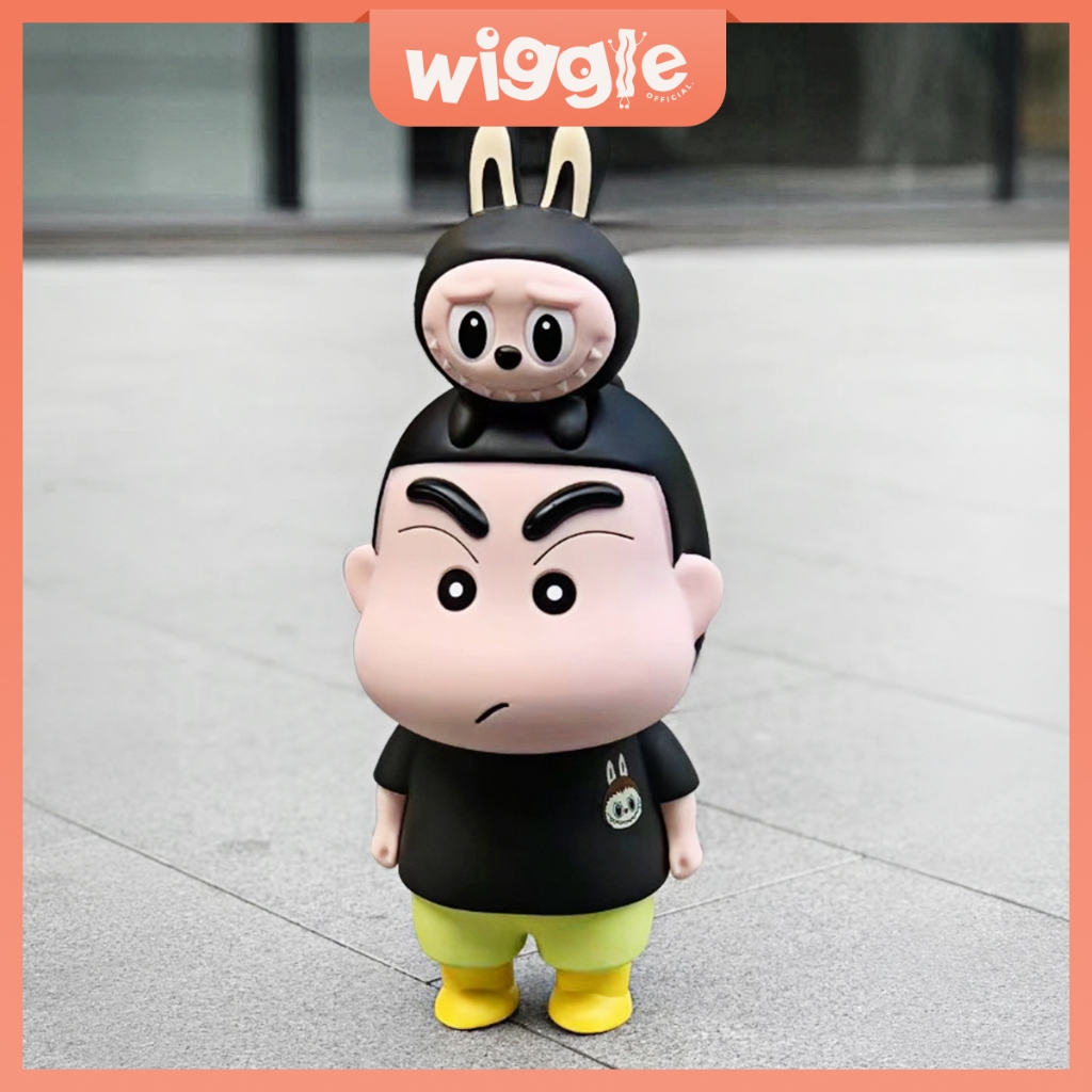 Wiggle Sinchan Labubu Pajangan Crayon Sinchan Popmart Dekorasi Rumah Cafe Restoran Action Figure Sin