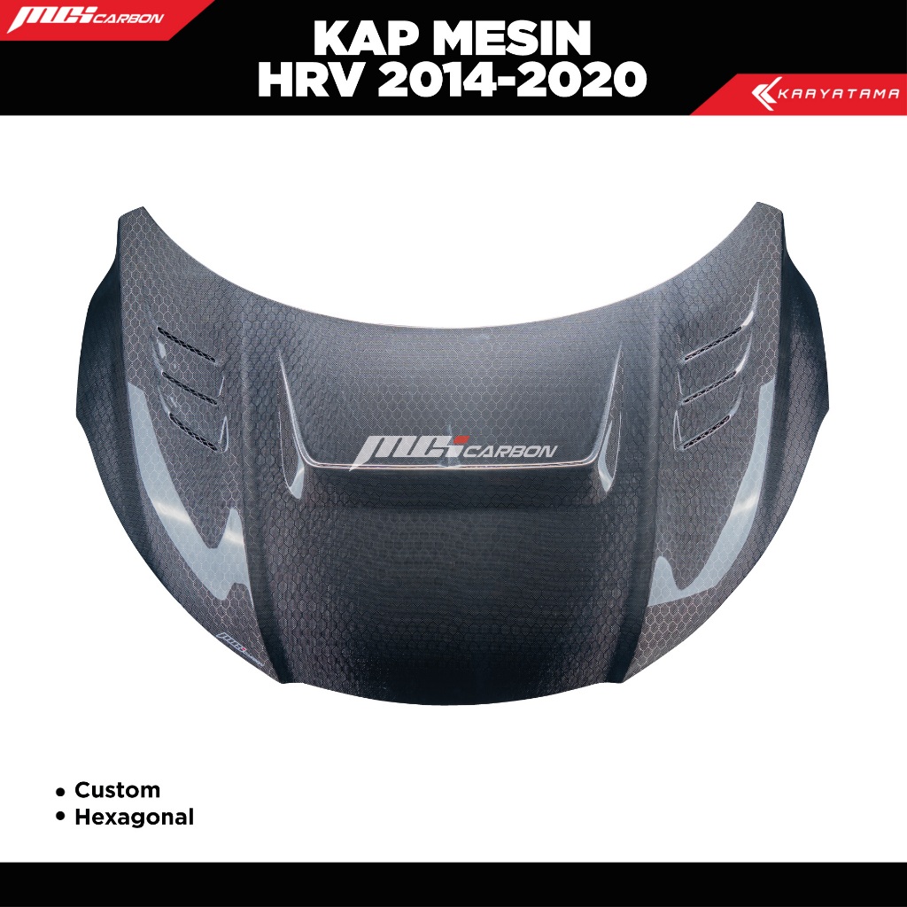 Kap Mesin Carbon HRV 2014 - 2020 Motif Spread Tow | MCI Carbon by Karyatama