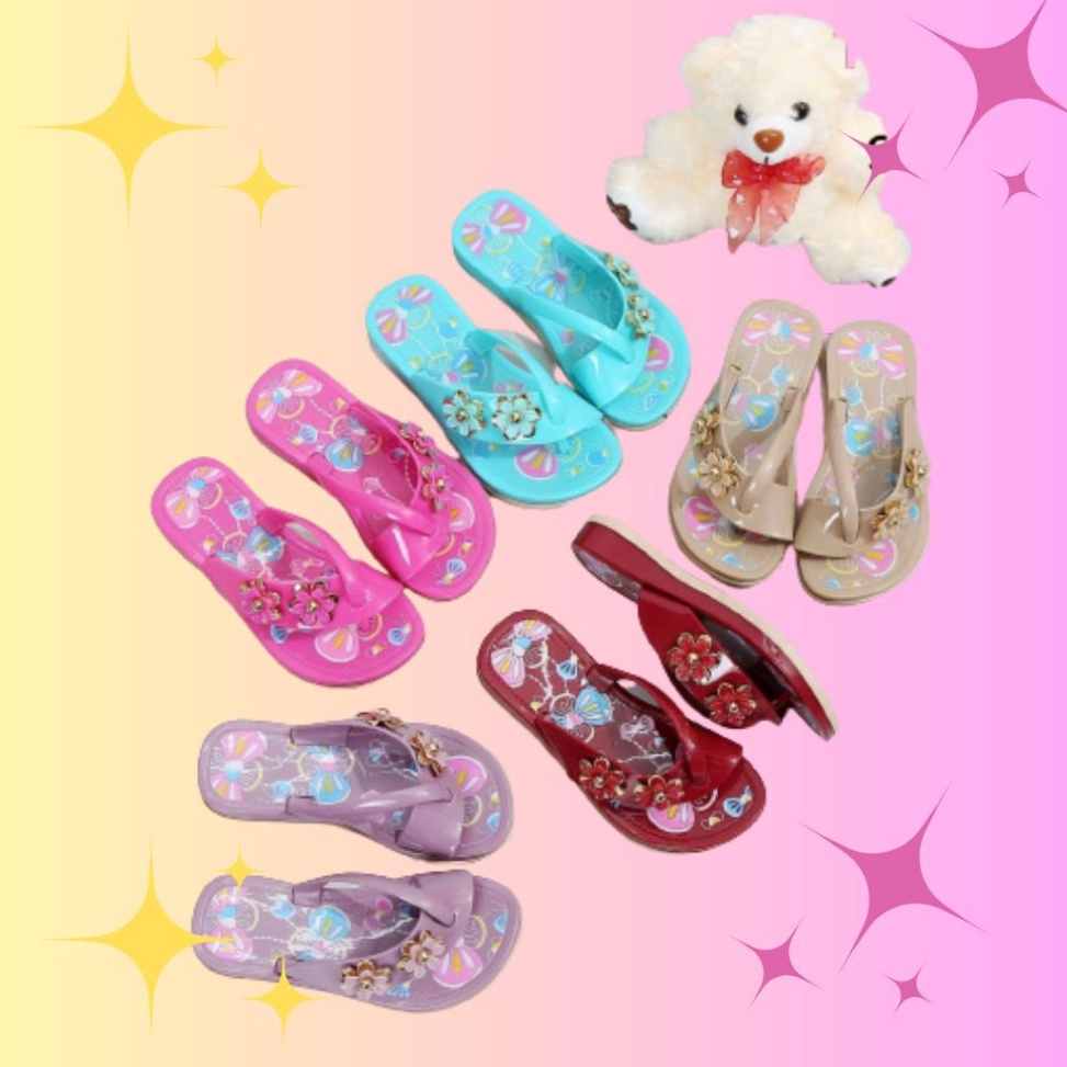 Terbagus Sendal Jelly Anak Perempuan Pita  Sandal Jepit Anak Jelly Pita T19293