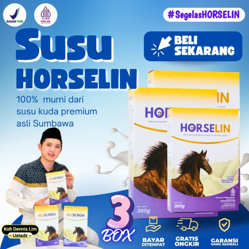 

Horselin Susu Kuda Liar Sumbawa Premium Atasi Nyeri Sendi Tulang dan Asam Urat Original 200gr 3 BOX