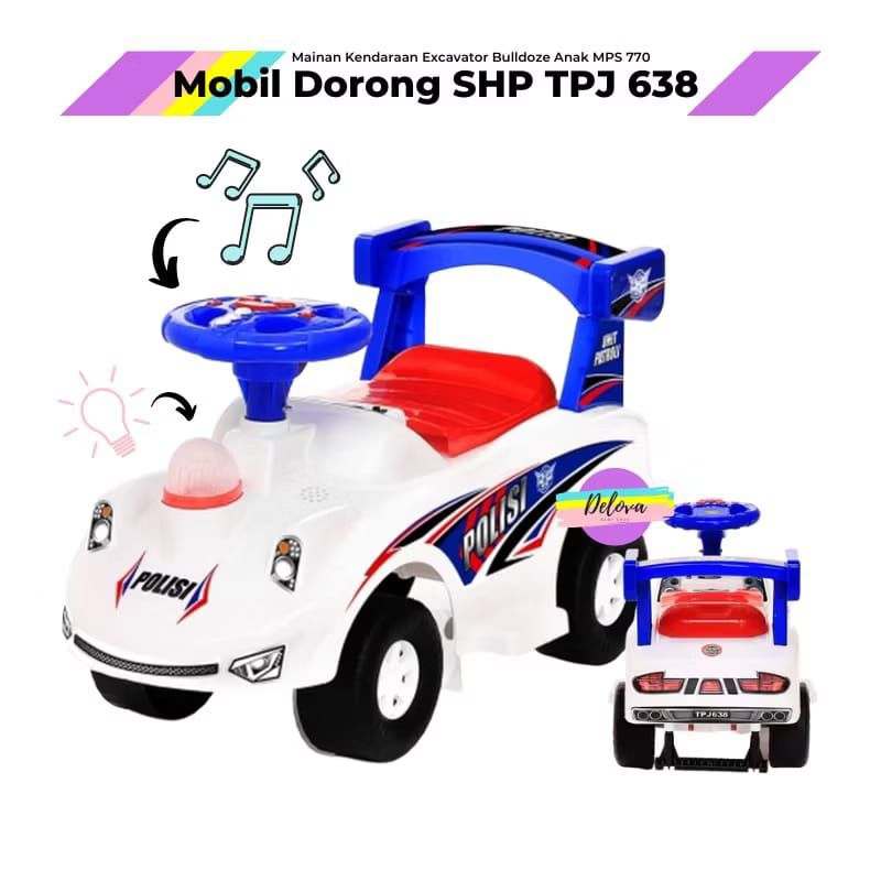 (30%)Mainan Anak Mobil Polisi Dorong Duduk Ada Musik & Bisa Menyala SHP TPJ 638