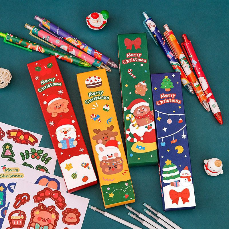 

PULPEN SET CHRISTMAS SUPRISE BLIND BOX FIVE PIECE SET STUDENT STATIONERY UNISEX PEN / PULPEN BOX HADIAH NATAL SET