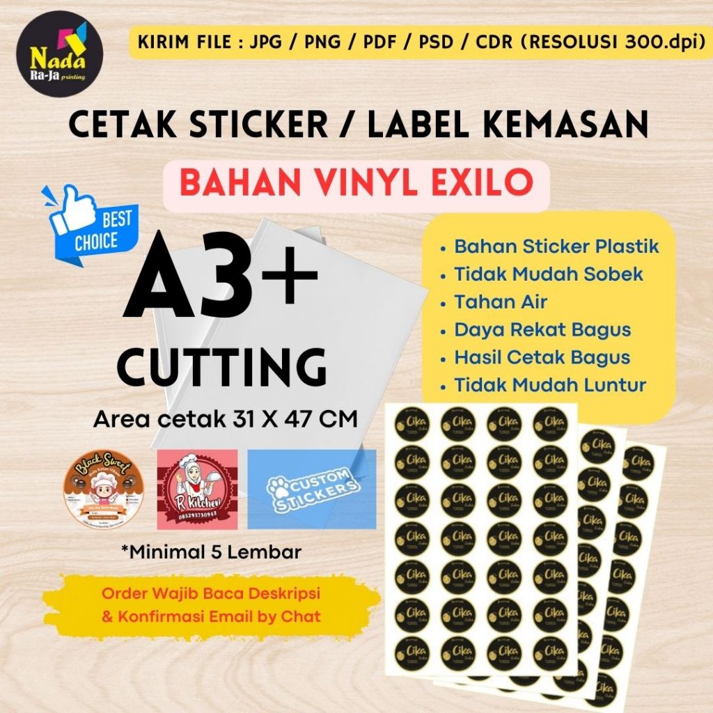 

Cetak Sticker Excilo + Cutting | Sticker Kemasan | Sticker Label Makanan