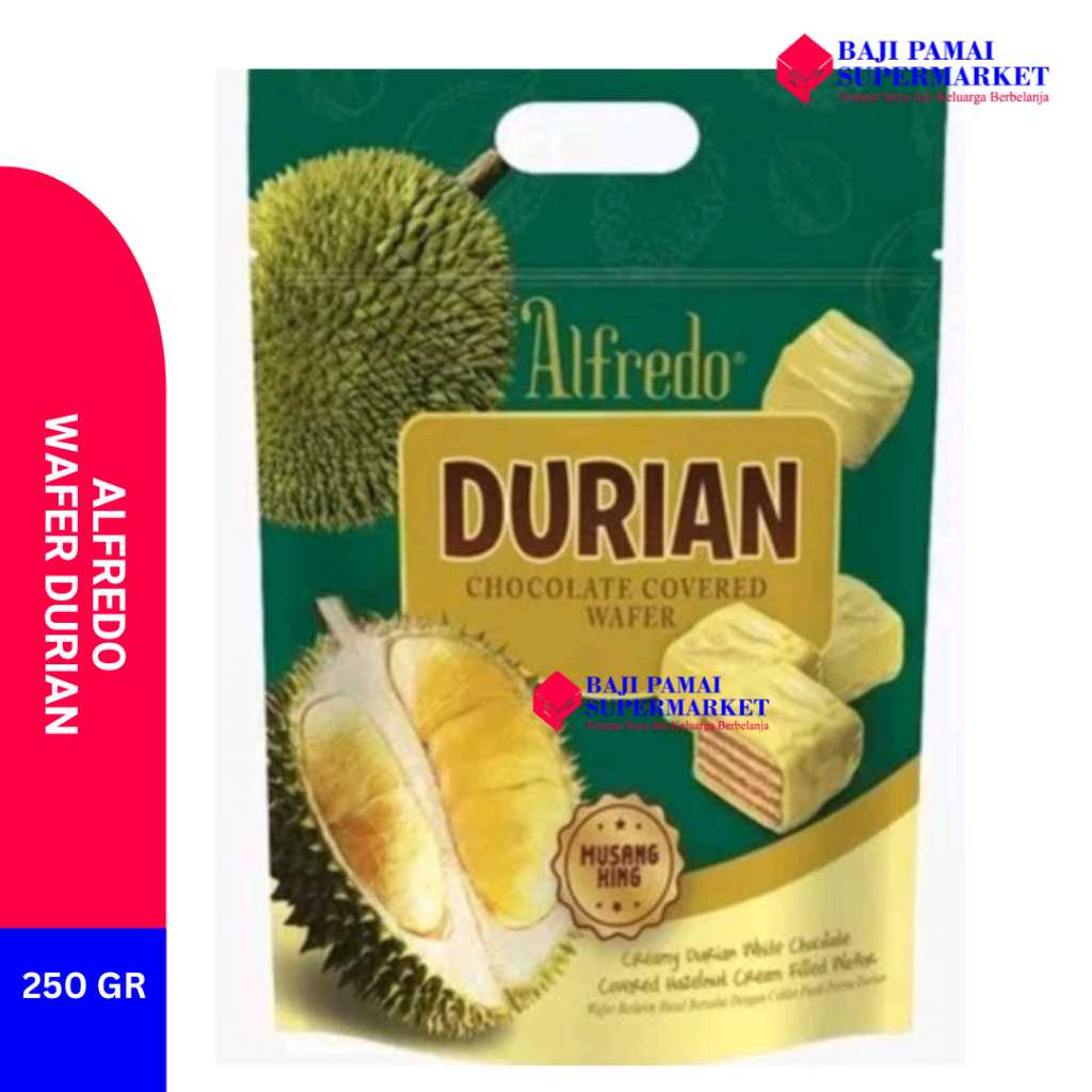 

Alfredo Cubic Wafer Durian 250g Alfredo Durian Chocolate Covered Wafer