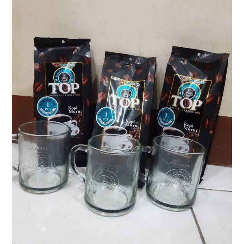 

gratis 1 buah gelas cantik top bubuk kopi murni 150 gram