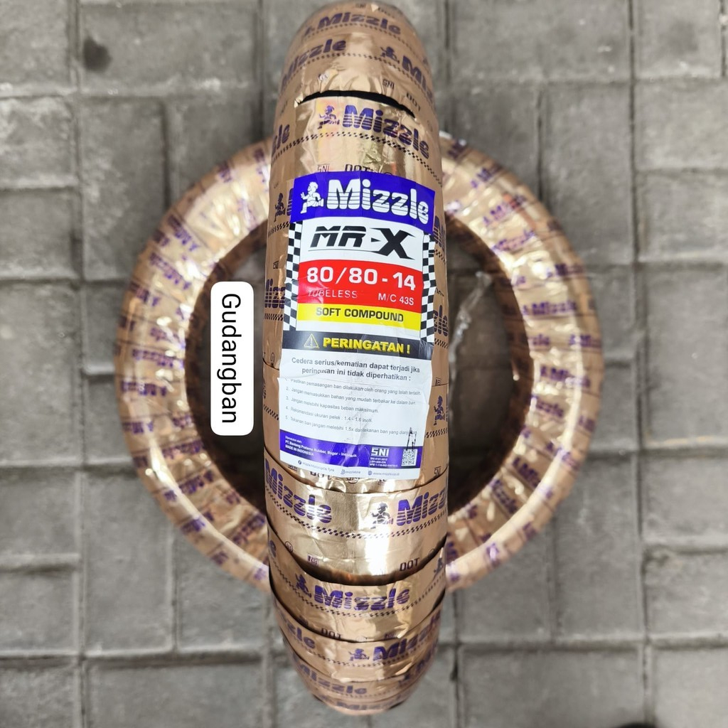 [ MR-X ] Ban Mizzle MR-X 80/80-14 Tubeless Hybrid Compound - HARIAN BALAP - Road Race Anti Licin ( B