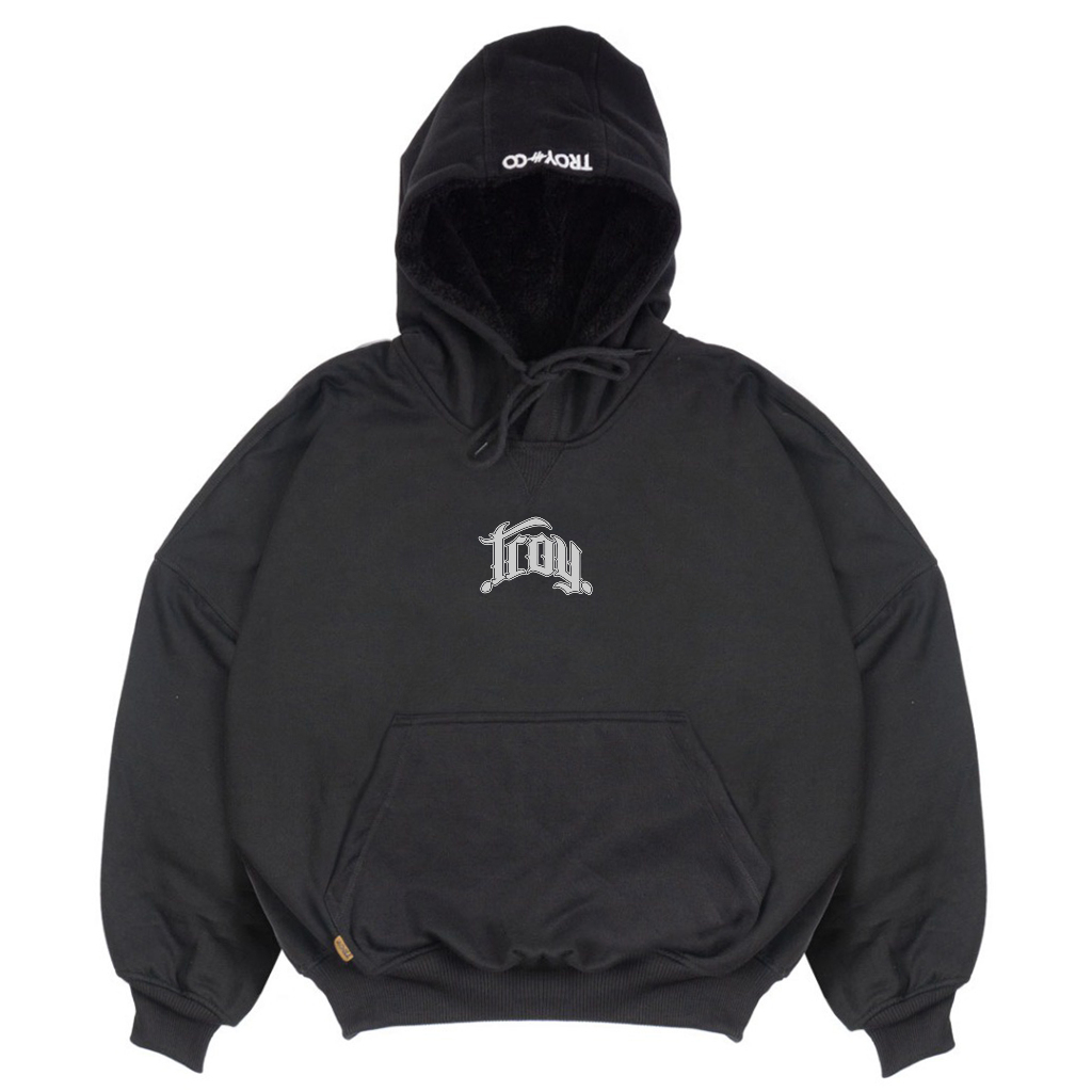 Troy Company Hoodie Boxy Oversize Black Nightfall - Hoodie Boxy Hitam HB 2868