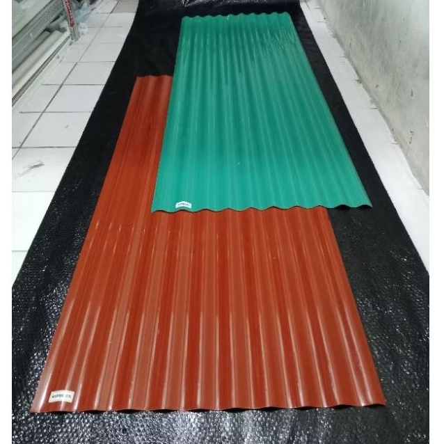 Atap Go Green Warna Hijau dan Merah Termurah (Hujan Tidak Berisik)