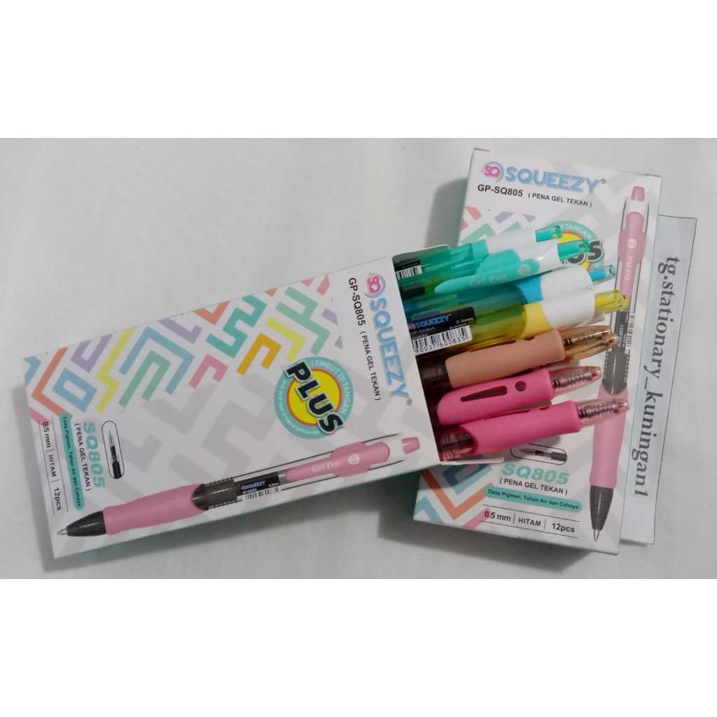 

Pulpen Gel Squeezy SQ Plus Tinta Hitam 0.5mm SQ805
