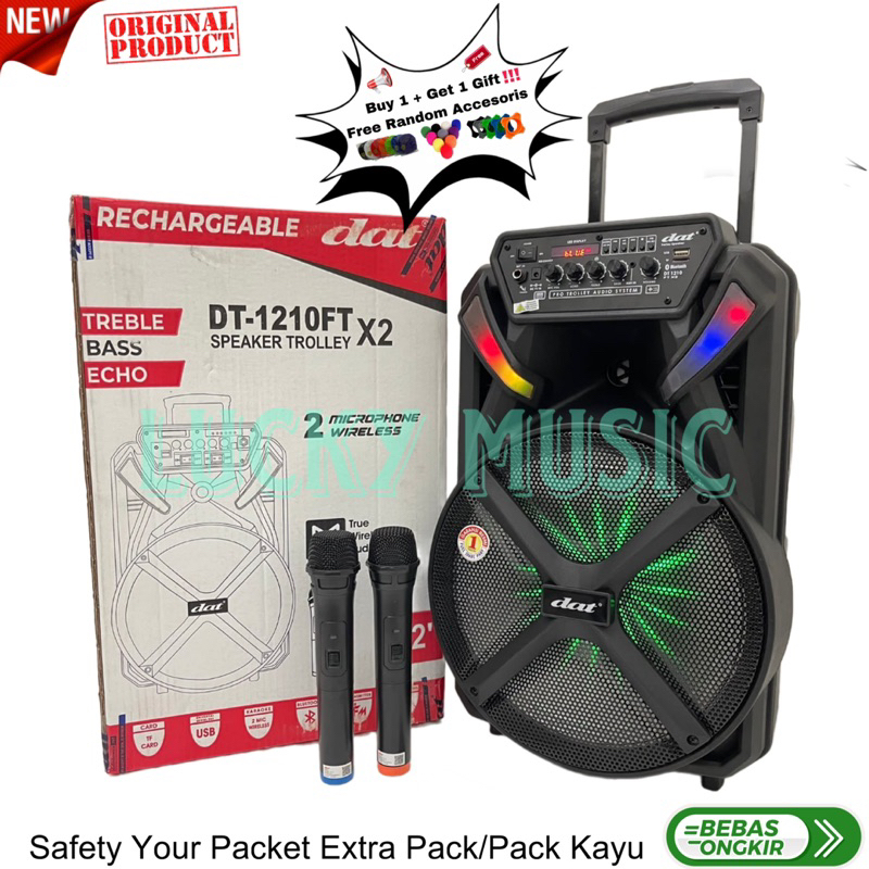 Speaker Portable wireless DAT DT 1210 FT X2 Original 12 inch Dat 1210 ft x2 speaker dat 1210ft x2 Bl