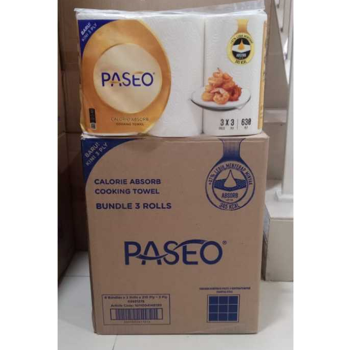 (6 Pack) Paseo Calorie Absorb Cooking Towel Tissue 70 Sheets 3 Roll Per DUS