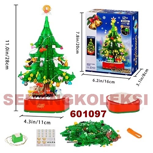 Sembo Block Christmas Theme Bricks Snow Globe Diy Music Box Tema Natal