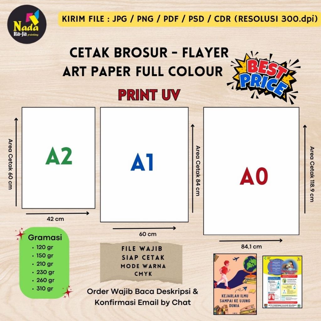 

Cetak Flayer - Brosur FULL Colour | Bahan Art Paper berkualitas | Print UV