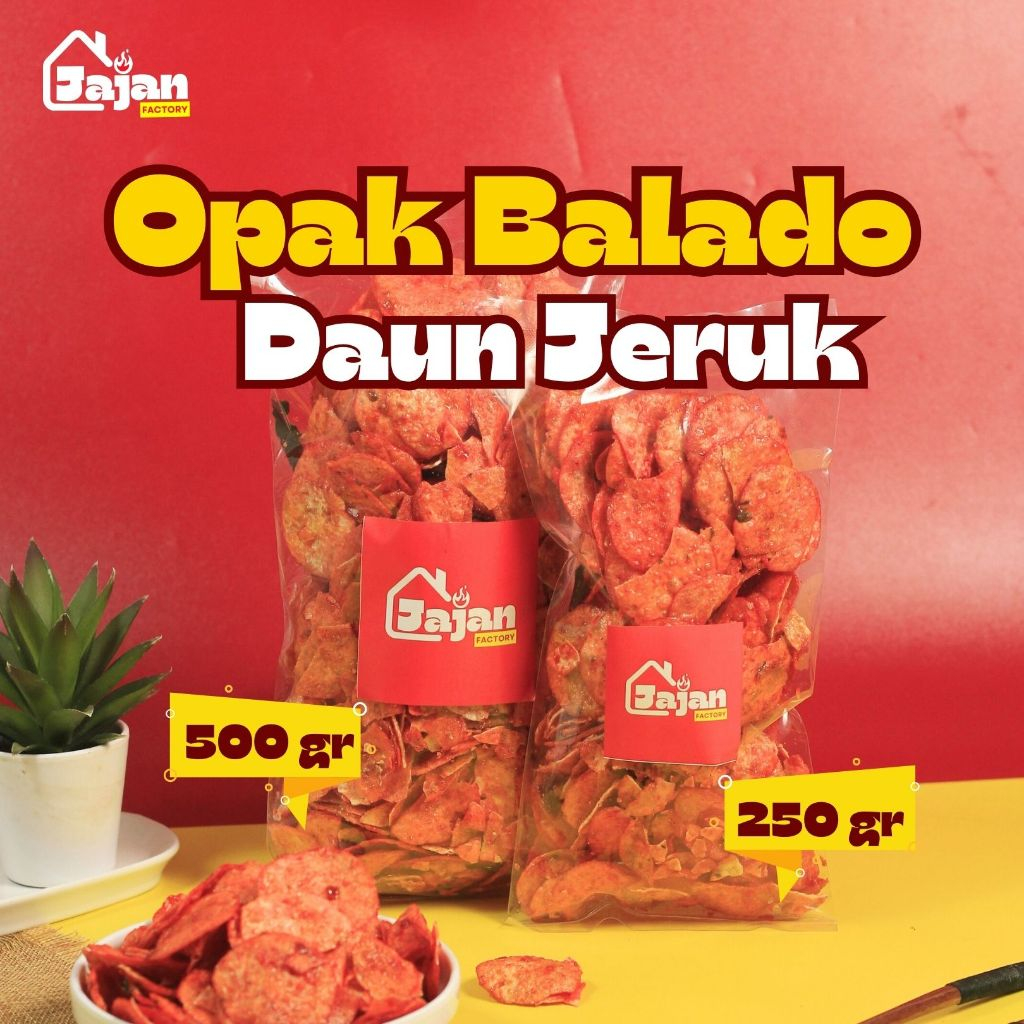 

Jajan Factory - Opak Balado Daun Jeruk 250gr / 500gr Snack Kiloan Camilan Kriuk Cemilan Gurih Renyah