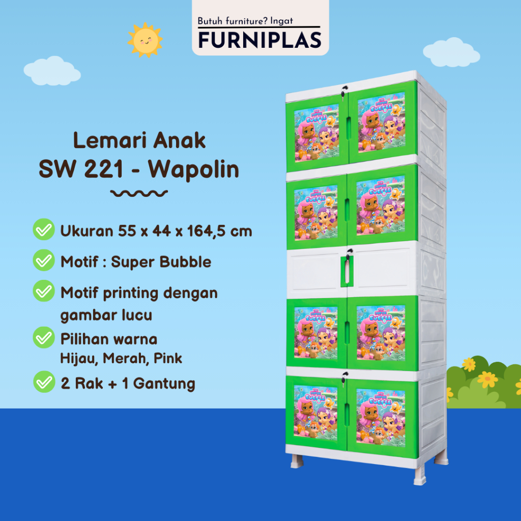 Lemari Susun Plastik Wapolin - SW 221 Wapolin