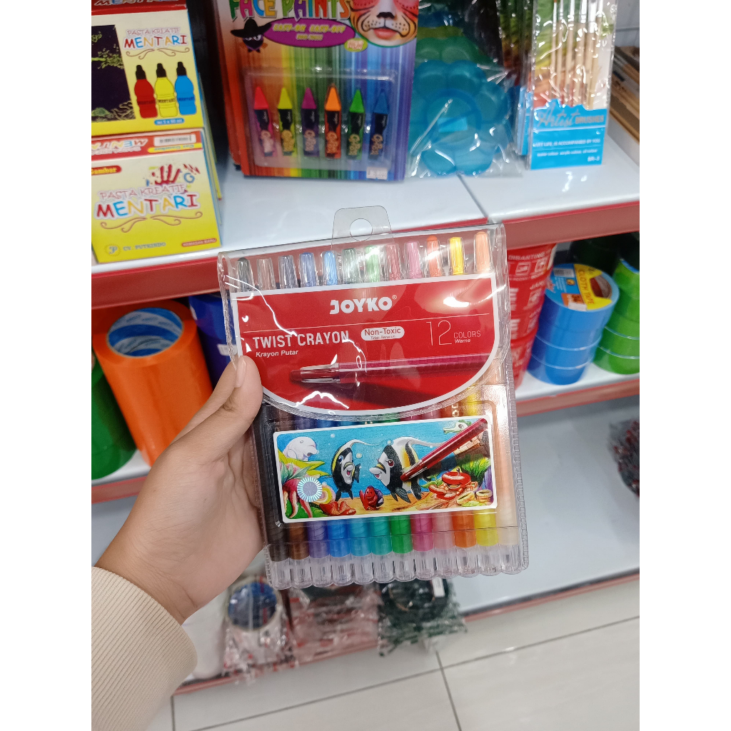 

KRAYON PUTAR MERK JOYKO 12WARNA
