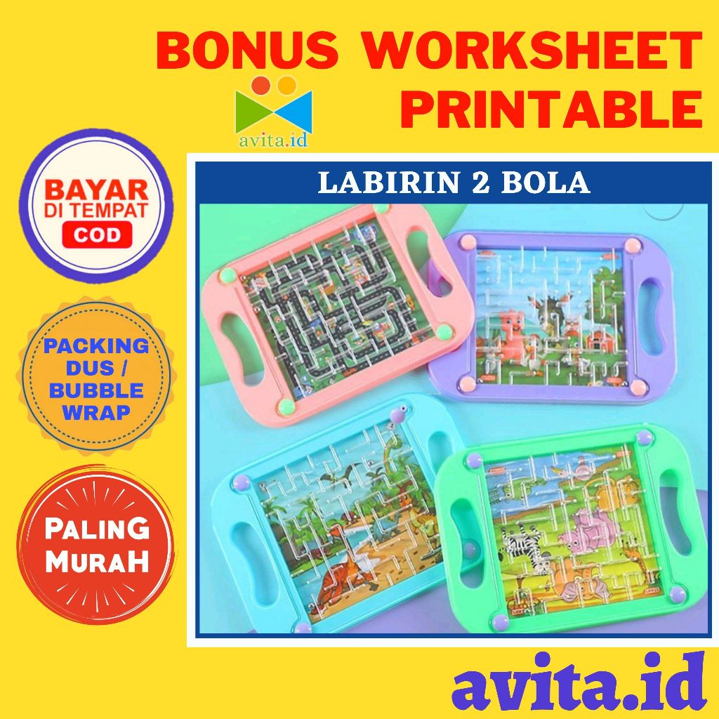 avita.id Mainan jadul labirin 2 bola / Mainan Labirin / Mainan Maze Game / Labirin Mainan Kreatifita