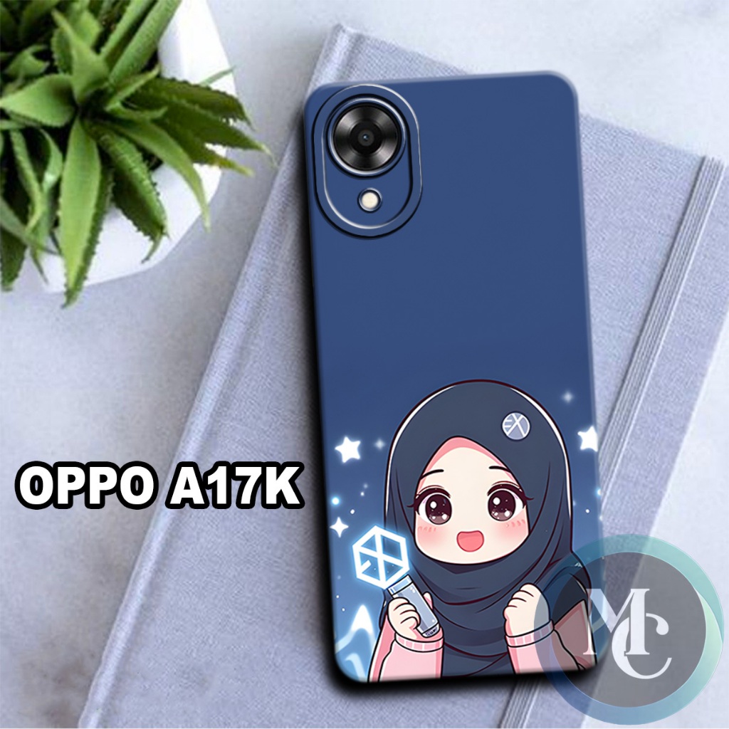 CC32/ Softcase karet lentur untuk oppo a17k/Motif hijab/case oppo a17k/kesing oppo a17k/silicon oppo