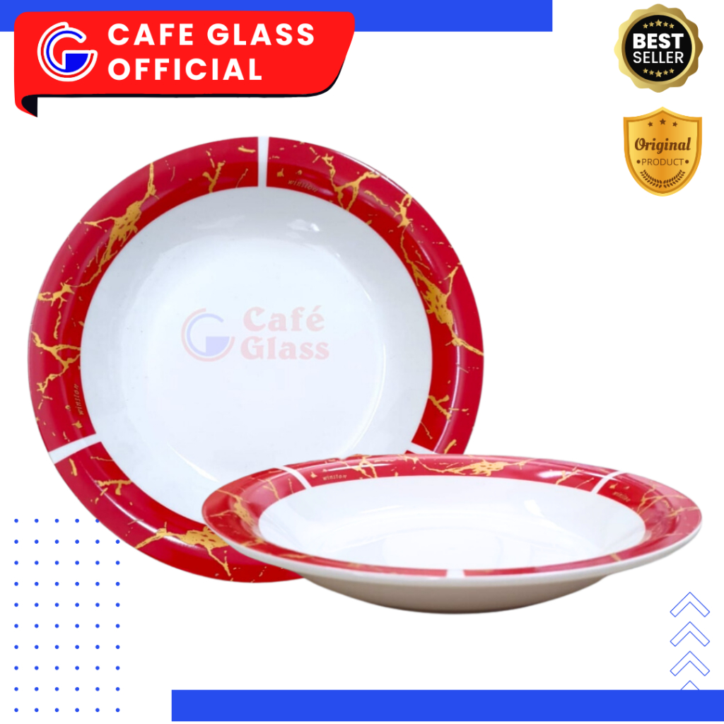 PIRING KERAMIK MOTIF MARMER | PIRING LONTONG WINSTON | PIRING MAKAN MARMER