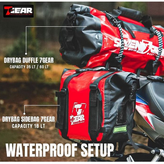 Sidebag W18 7Gear | Tas Samping Motor Anti Air | Tas Motor Samping Waterproof 18 Liter | Side Bag Mo