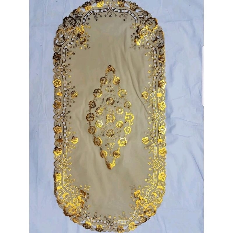 taplak meja warna emas / taplak meja mewah / taplak meja tamu